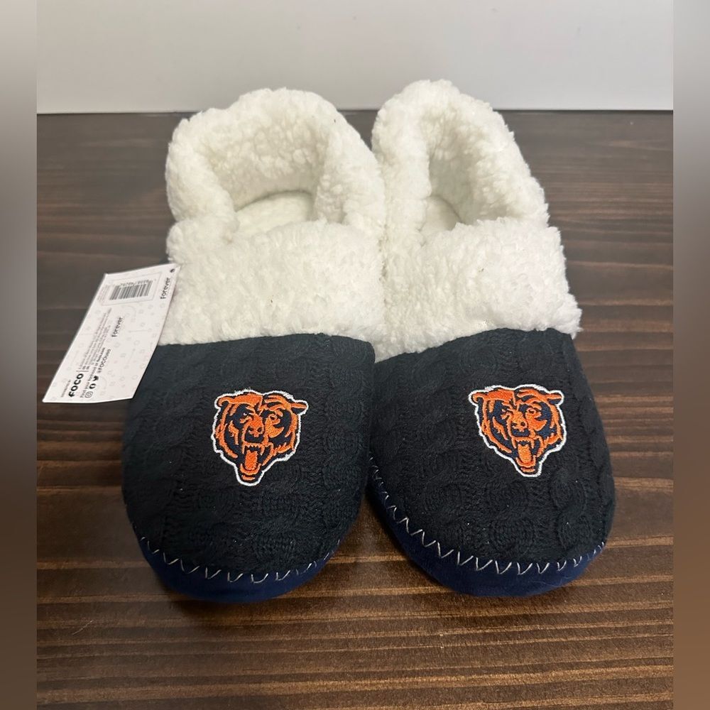 FOCO Chicago Bears Moccasin‎ Slippers Team Colors NFL Women's XL (11-12) NEW